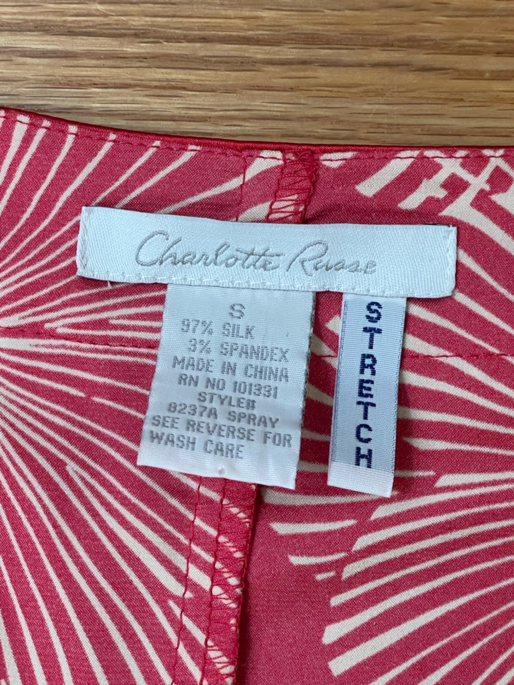 Charlotte Russe Red and White Floral Silk Kimono Mini Dress Boho Vintage Style - Picture 8 of 8